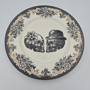 Royal Stafford Plate Til Death Do Us Part‎ Skull Couple 11" Skeleton